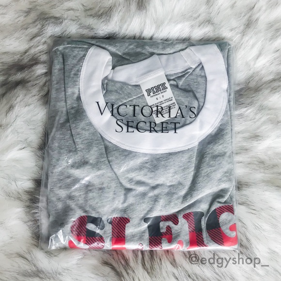 PINK Victoria's Secret Tops - PINK VS | Holiday Ringer Crew Tee